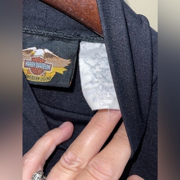 Harley Davidson Mock Turtle Neck Dry Fit Short Sleeve Size Large - Picture 5 of 5